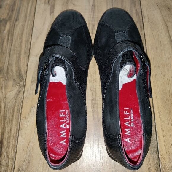 AMALFI BY RANGONI EGADI MONK-STRAP Moccassin Shoes Size: 5M Color Black - Picture 3 of 9